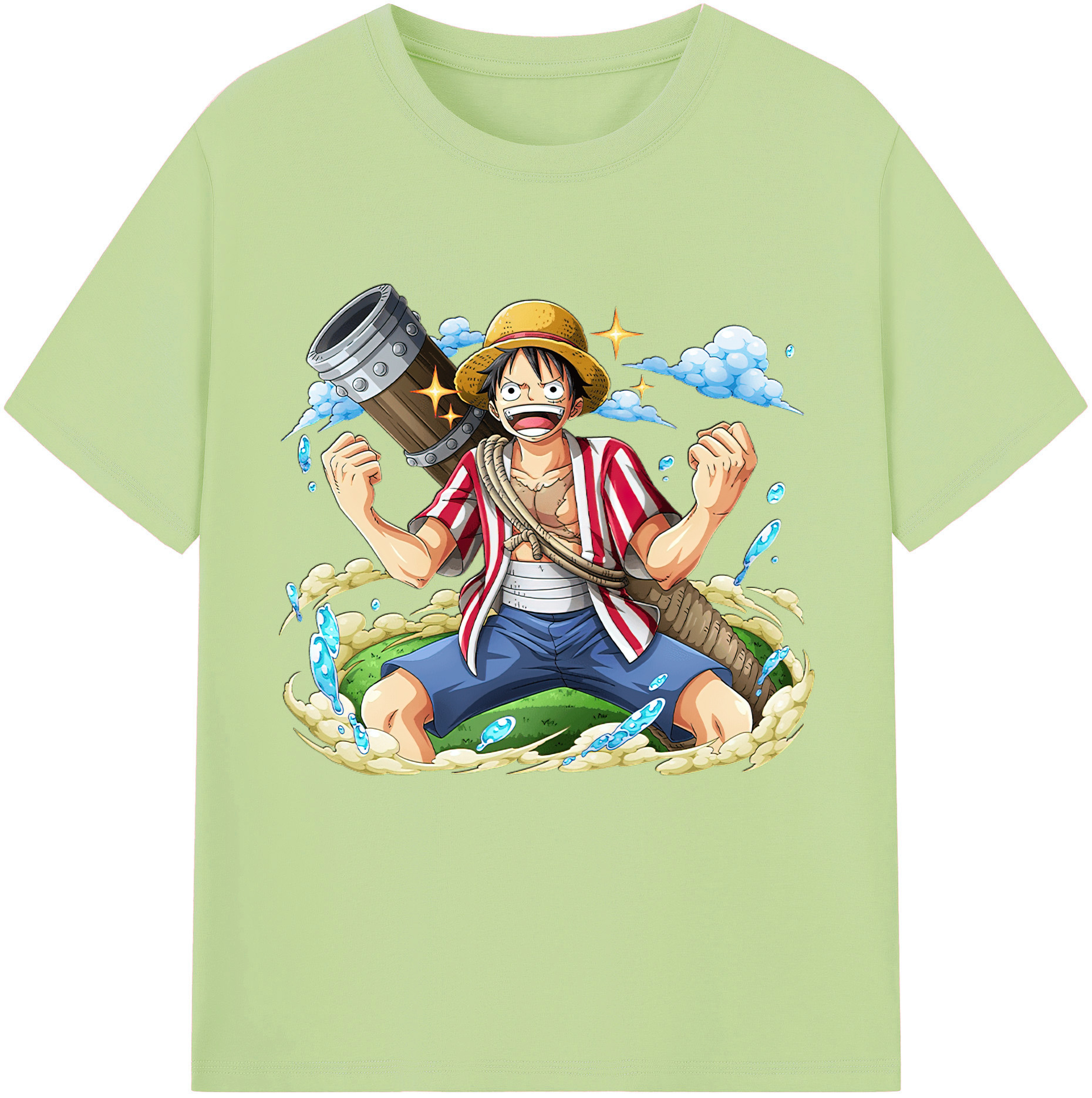 ワンピース モンキー・D・ルフィ ONE PIECE Monkey D. Luffy 綿100％半袖Tシャツ（フロントプリント）